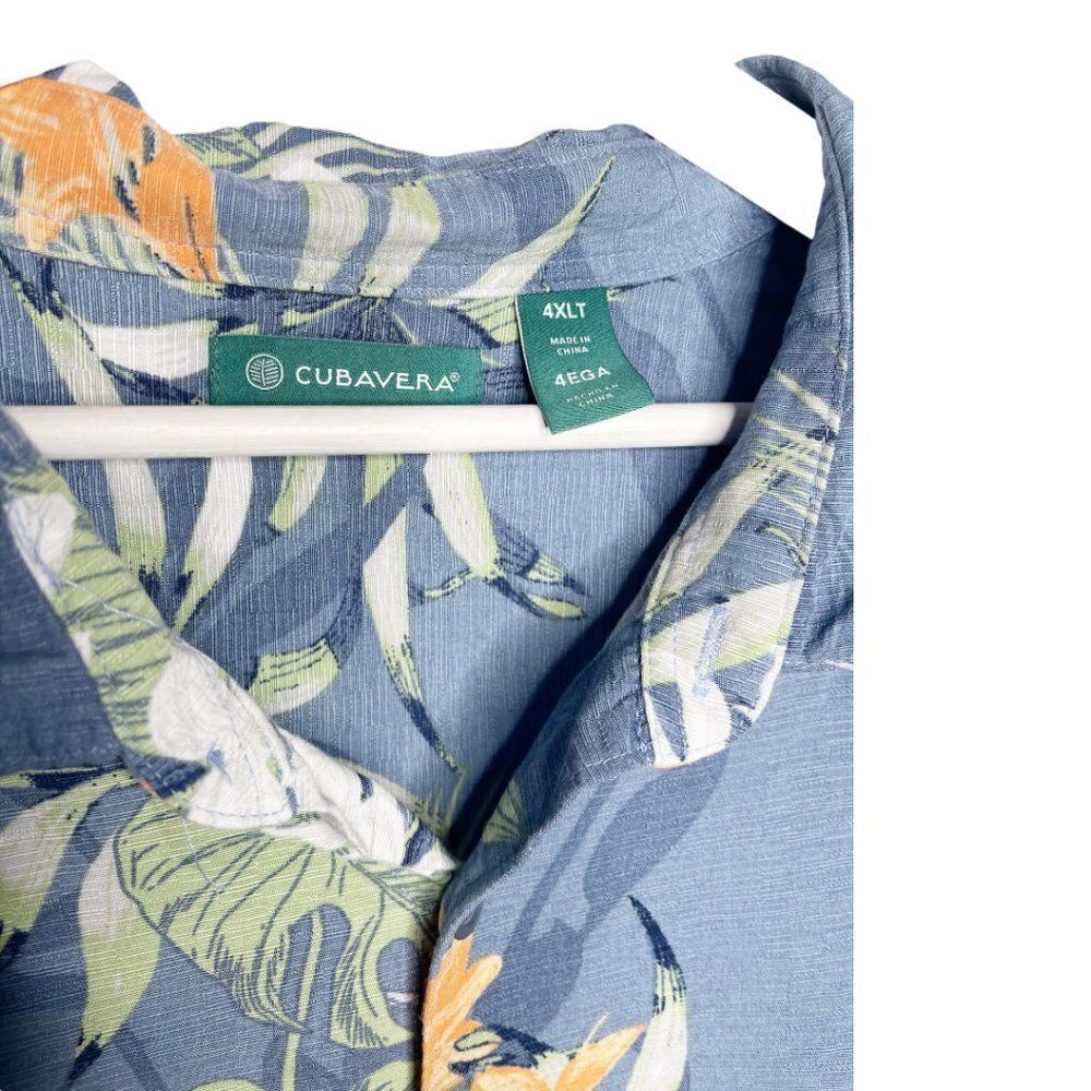 CUBAVERA Floral Hawaiian Shirt Size 4 XL Tall  - Picture 3 of 6
